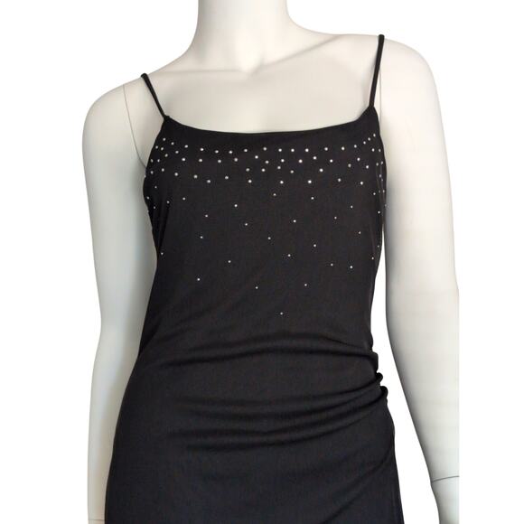 Vintage Beaded Chiffon Jumpsuit XS Sheer Overlay Ruched Fairy Grunge Whimsigoth - Picture 7 of 7